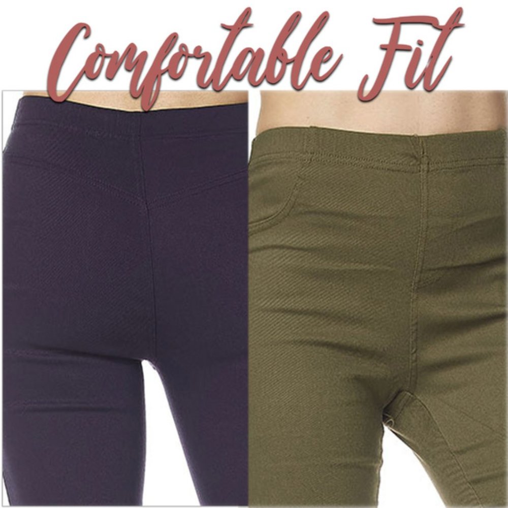 PLUS SIZE 1X Olive -Stretch Moto Leggings Pants NWT - Picture 2 of 4
